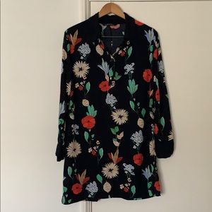 Zara Woman Long Sleeve Collared Mini Dress